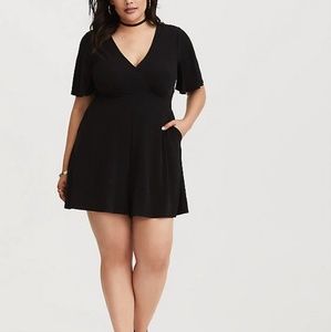 Torrid Black Jersey Knit Flutter Romper 🖤🖤